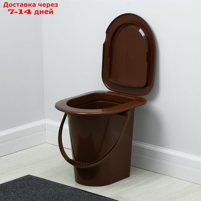 Ведро-туалет, 17 л, съёмный стульчак, коричневый - фото 1 - id-p193944360