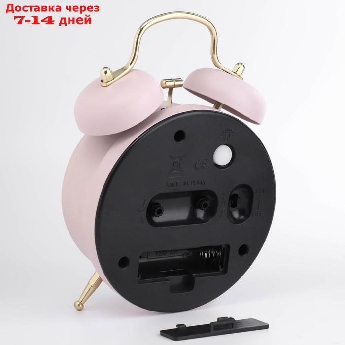 Будильник "Пеннант", с подсветкой, 17х11.5 см, розовые - фото 3 - id-p194385433