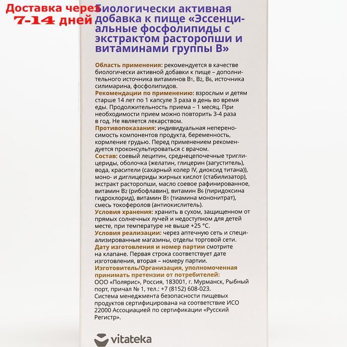 Эссенциальные фосфолипиды с экстрактом расторопши и витаминами B, 60 капсул по 1250 мг - фото 4 - id-p193937919