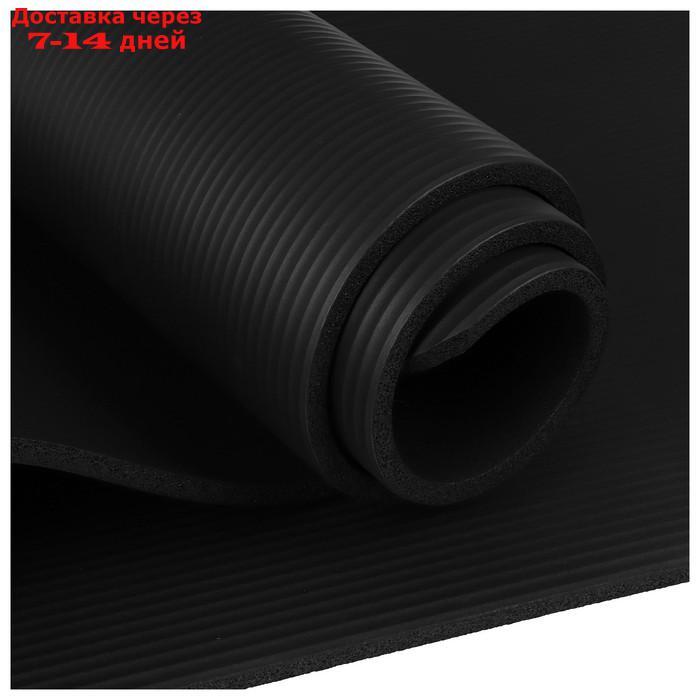 Коврик для йоги 183 × 61 × 1 см, цвет чёрный - фото 7 - id-p194384479