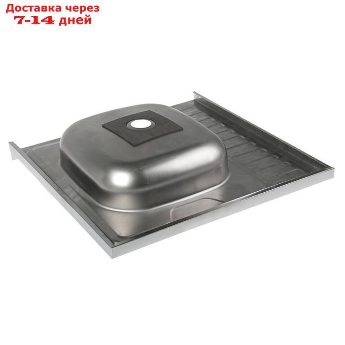 Мойка кухонная "Владикс", накладная, без сифона, 60х60 см, правая, нержавеющая сталь 0.4 мм - фото 3 - id-p194384556