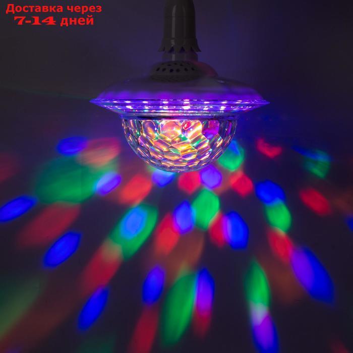 Световой прибор "Хрустальный шар", Е27, LED-42-220V, 2 динамика, Bluetooth, БЕЛЫЙ - фото 3 - id-p194385616