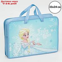 Папка с ручками пластик А4 80мм 330*240 мм, Frozen, Холодное сердце