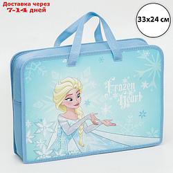 Папка с ручками пластик А4 80мм 330*240 мм, Frozen, Холодное сердце