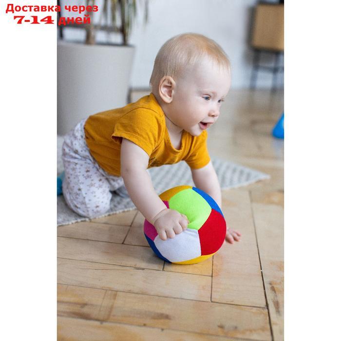 Развивающая игрушка "Мяч футбольный цветной", с бубенчиком - фото 2 - id-p193936439