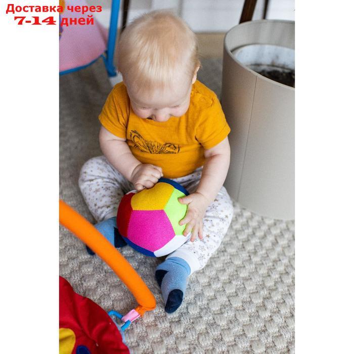 Развивающая игрушка "Мяч футбольный цветной", с бубенчиком - фото 3 - id-p193936439