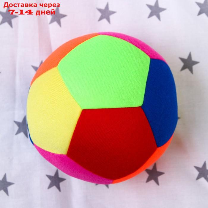 Развивающая игрушка "Мяч футбольный цветной", с бубенчиком - фото 5 - id-p193936439