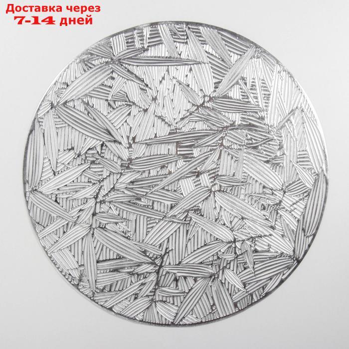 Набор салфеток кухонных "Листья", 38×38 см, 4 шт, цвет серебро - фото 4 - id-p193939556