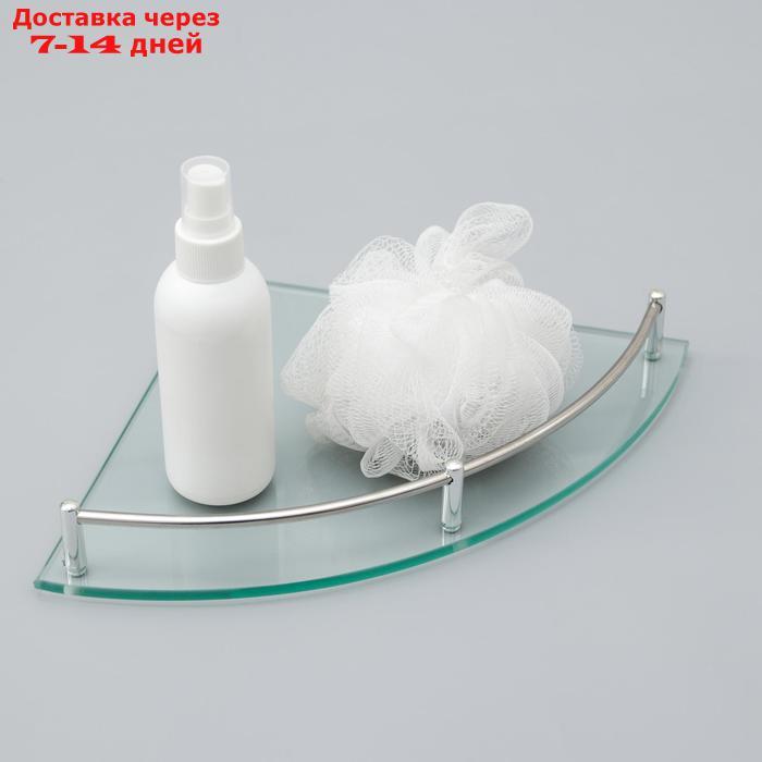Полка угловая для ванной комнаты, 24×24×4 см, металл, стекло - фото 2 - id-p193945456