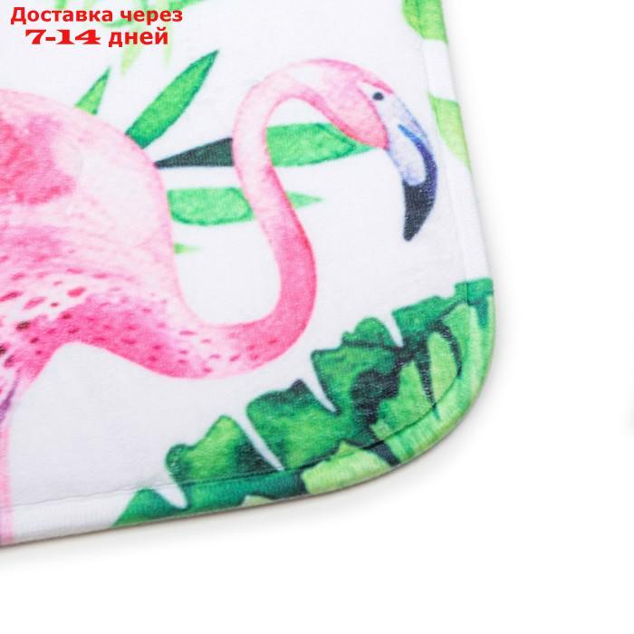 Набор ковриков для ванны и туалета Доляна "Фламинго", 2 шт: 40×43, 43×73 см - фото 3 - id-p194384702