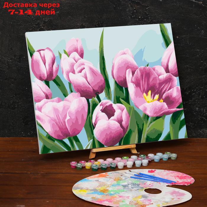 Картина по номерам на холсте с подрамником "Тюльпаны" 40х50 см - фото 1 - id-p194383648