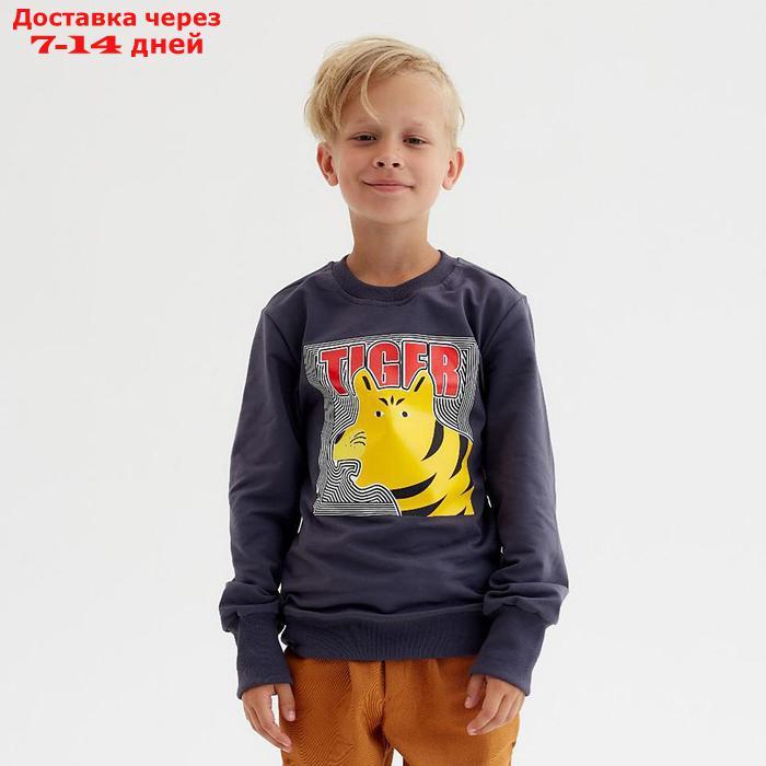 Джемпер (свитшот) для мальчика MINAKU: Casual collection цвет графит, рост 98 - фото 1 - id-p193945724