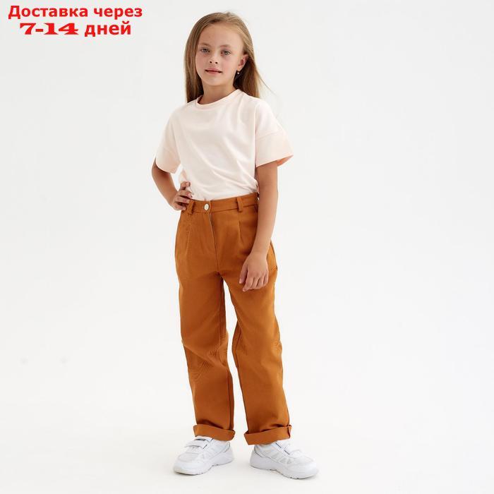 Брюки для девочки MINAKU: Casual collection KIDS, цвет рыжий, рост 134 см - фото 8 - id-p193945739