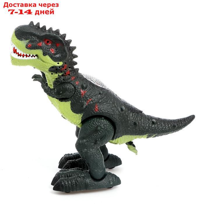 Динозавр "Рекс", откладывает яйца, проектор, свет и звук, работает от батареек, цвет зелёный - фото 2 - id-p193945741
