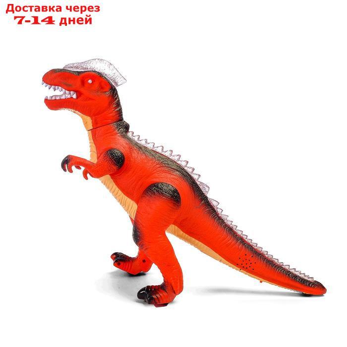 Динозавр р/у "T-Rex", световые и звуковые эффекты, работает от батареек, цвет красный - фото 2 - id-p193945749