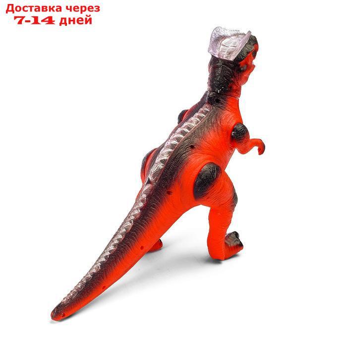 Динозавр р/у "T-Rex", световые и звуковые эффекты, работает от батареек, цвет красный - фото 3 - id-p193945749