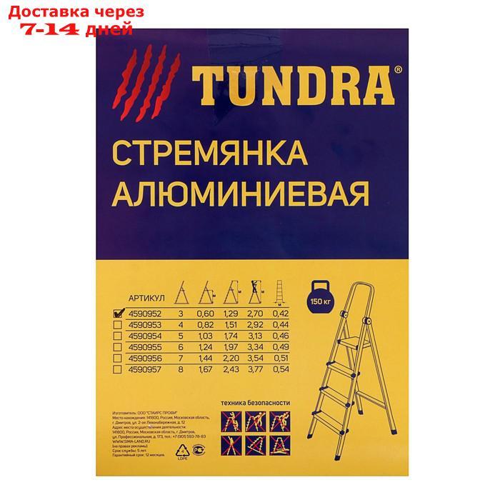 Стремянка TUNDRA, алюминиевая, с органайзером, 3 ступени, 600 мм - фото 5 - id-p194384982