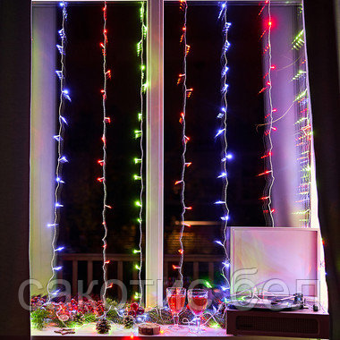 Гирлянда Светодиодный Дождь 2,5x2 м, свечение с динамикой, прозрачный провод, 230 В, диоды МУЛЬТИКОЛОР - фото 2 - id-p194497013