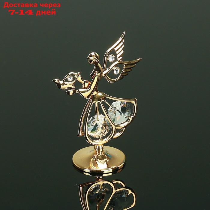 Сувенир "Ангел с голубем", 3×5×7.5 см, с кристаллами Сваровски - фото 1 - id-p194385007