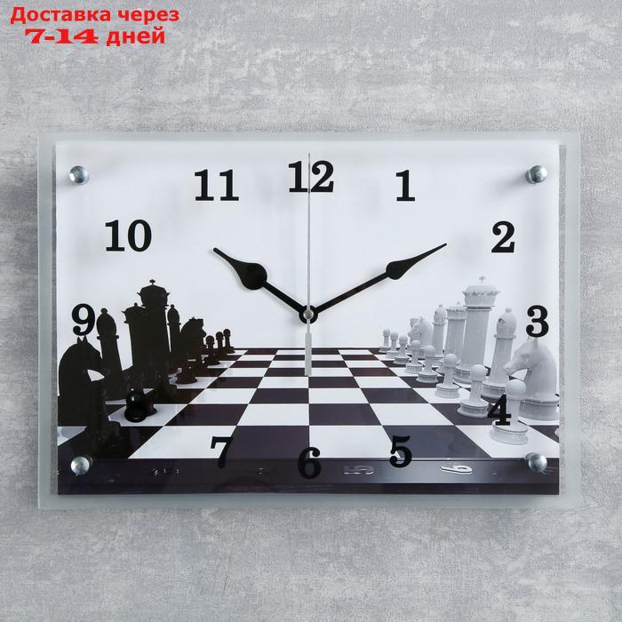 Часы настенные, серия: Интерьер, "Шахматная партия"25х35 см, микс - фото 1 - id-p194385036