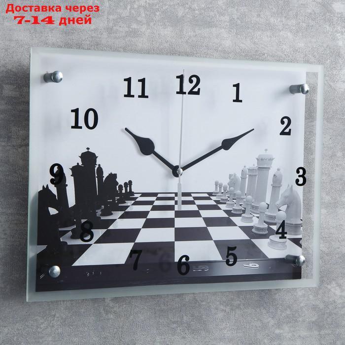 Часы настенные, серия: Интерьер, "Шахматная партия"25х35 см, микс - фото 2 - id-p194385036