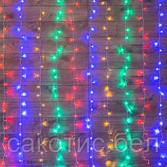Гирлянда Светодиодный Дождь 2x3 м, свечение с динамикой, прозрачный провод, 230 В, диоды Мультиколор