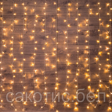 Гирлянда Светодиодный Дождь 2x3 м, свечение с динамикой, прозрачный провод, 230 В, цвет Теплый Белый - фото 1 - id-p194497454