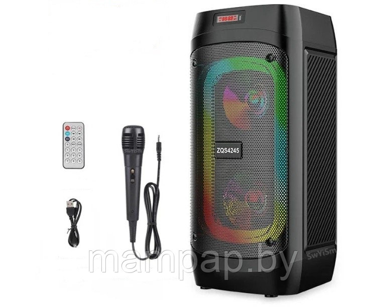 ZQS-4245 Портативная колонка BT Speaker с микрофоном, с пультом ДУ - фото 1 - id-p188214664