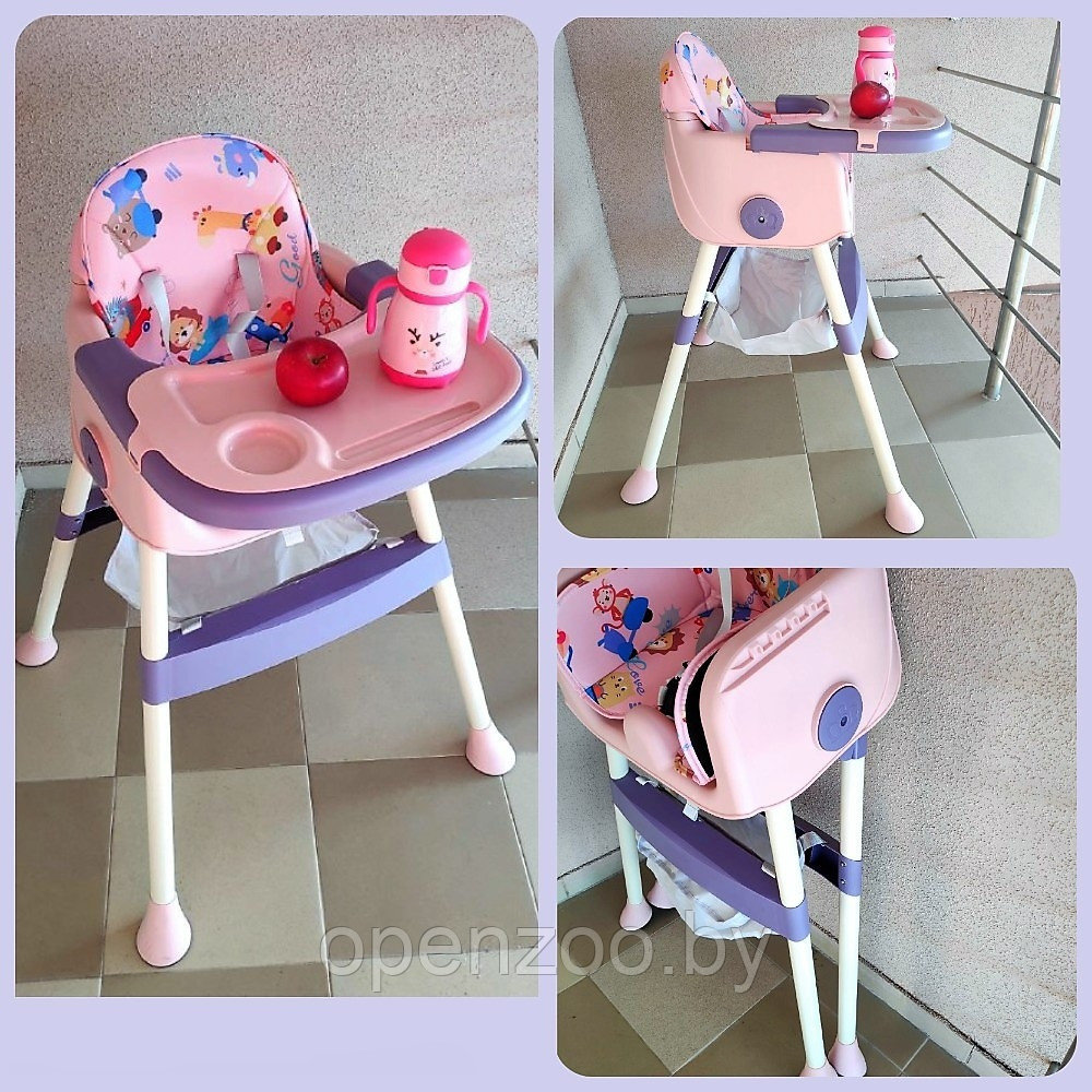 Стульчик для кормления ребенка Bestbaby розово/фиолетовый - фото 4 - id-p194382214