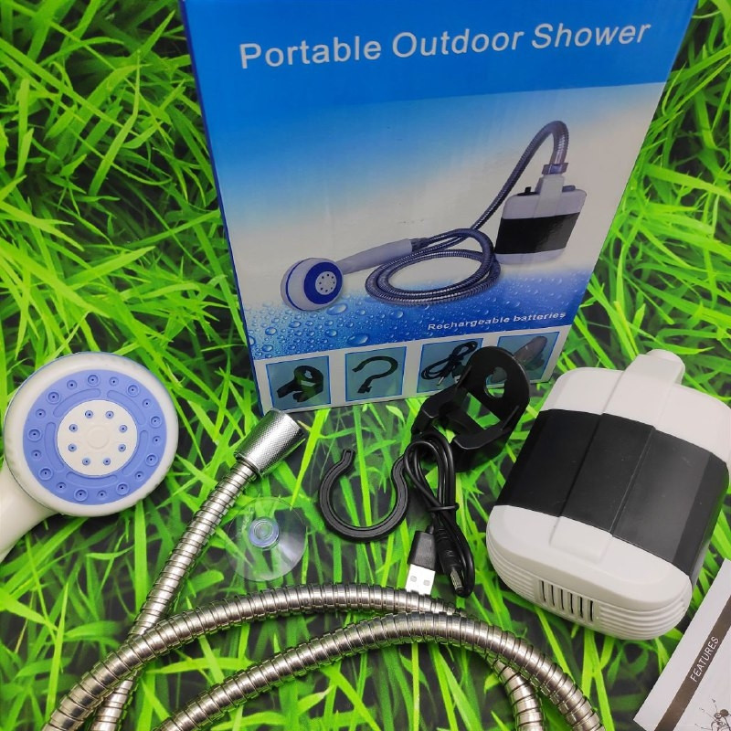 Походный переносной душ Portable Outdoor Shower с акуммулятором и зарядкой от USB - фото 3 - id-p194182457