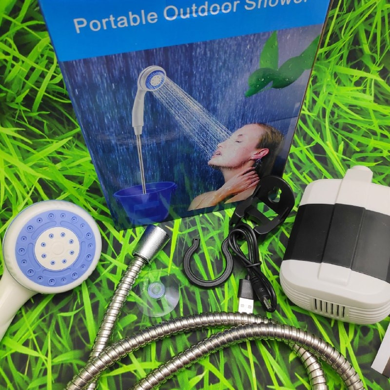 Походный переносной душ Portable Outdoor Shower с акуммулятором и зарядкой от USB - фото 7 - id-p194182457