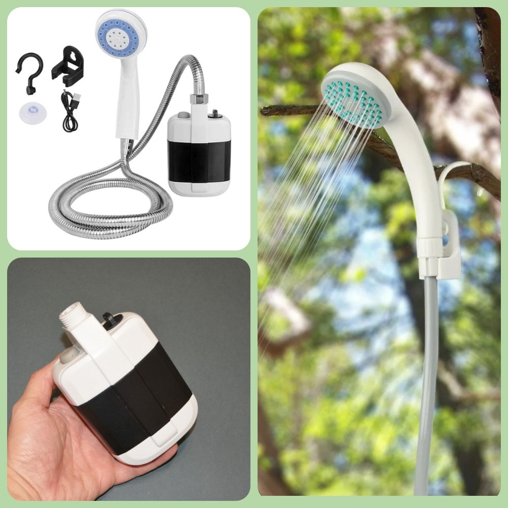 Походный переносной душ Portable Outdoor Shower с акуммулятором и зарядкой от USB - фото 9 - id-p194182457