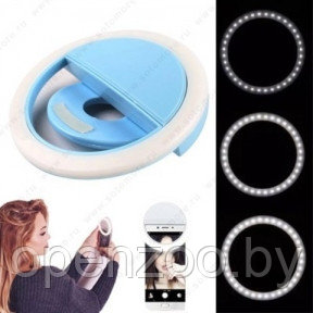 УЦЕНКА Кольцо для селфи (лампа подсветка) Selfie Ring Light RK-12, USB, 3 свет.режима Голубое - фото 1 - id-p93039184