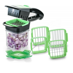 Ручной измельчитель овощей и фруктов Nicer Dicer Quick (овощерезка с контейнером 5 в 1), цвета MIX Зеленый