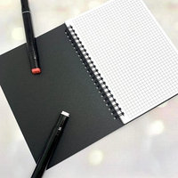 Скетчбук блокнот Sketchbook с плотными листами для рисования (А5, бумага в клетку, спираль, 40 листов) Чёрная