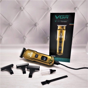 Триммер для стрижки волос, ухода за бородой и окантовкой VGR V-927 VOYAGER 4 насадки, LCD-дисплей - фото 1 - id-p187107835