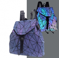 Светящийся неоновый рюкзак-сумка Хамелеон. Светоотражающий рюкзак Фиолетовый NEW