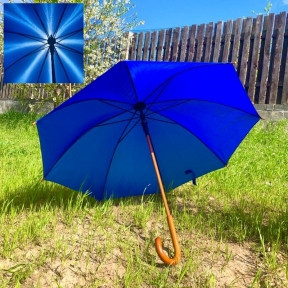 Зонт-трость универсальный Arwood Полуавтоматический / деревянная ручка Синий - фото 1 - id-p185297288