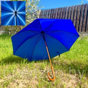 Зонт-трость универсальный Arwood Полуавтоматический / деревянная ручка Синий - фото 1 - id-p185297614