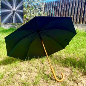 Зонт-трость универсальный Arwood Полуавтоматический / деревянная ручка Черный - фото 1 - id-p185297278