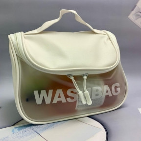 Прозрачная дорожная косметичка Washbag для путешествий с ручкой Белая - фото 1 - id-p184797578