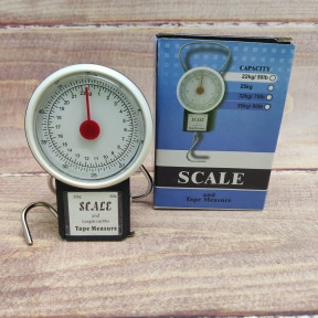 Механические весы-безмен Scale 1-22 кг с измерительной лентой 100 см - фото 1 - id-p179624288