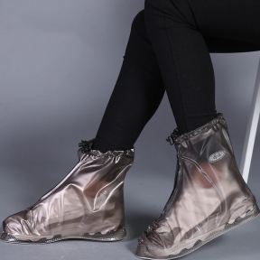 Защитные чехлы (дождевики, пончи) для обуви от дождя и грязи с подошвой цветные р-р 32-34(XS) Черные
