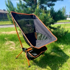 Стул туристический складной Camping chair для отдыха на природе Оранжевый - фото 1 - id-p181602452