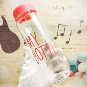 Пластиковая бутылка My Bottle (500 мл)  чехол Dont Touch This Is My Bottle Розовая