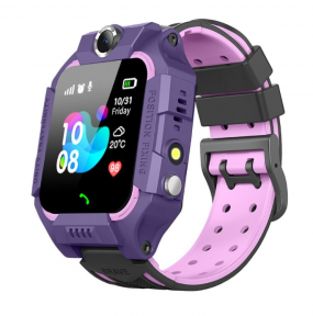 Часы детские Smart Watch Kids Baby Watch Q88 / Умные часы для детей Фиолетовый корпус - черный ремешок - фото 1 - id-p132028250