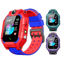 Часы детские Smart Watch Kids Baby Watch Q88 / Умные часы для детей Красный корпус - синий ремешок