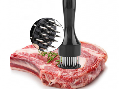 Тендерайзер /рыхлитель /стейкер / молоток для мяса / ручной размягчитель мяса, пластик, металл 20х5 см Черный - фото 1 - id-p143517403