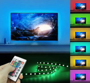 Комплект светодиодной подсветки для домашнего кинотеатра TV LED STRIP 16 colors (3 метра,20 режимов подсветки, - фото 1 - id-p172868051