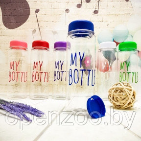 Пластиковая бутылка My Bottle (500 мл)  чехол Dont Touch This Is My Bottle Голубая